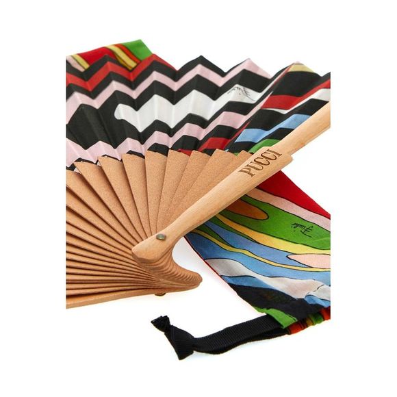 EMILIO PUCCI Fabric And Wood Printed Fan - Picture 2 of 2